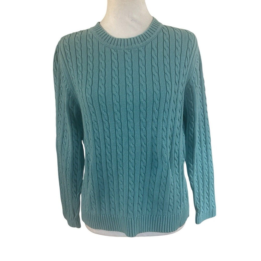 Croft & Barrow Cotton Blue Cable Knit Sweater SZ M